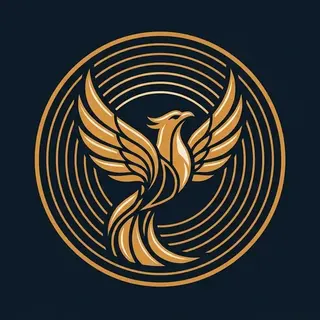 Personal Growth pillar mascot: a phoenix inside sunrise rings